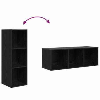 TV-Schrankset 37 x 37 x 107 cm Schwarz Eichen-Optik