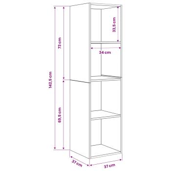 TV-Schrankset 37 x 37 x 142,5 cm Schwarz Eichen-Optik