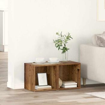 ARDEBO.de - TV-Schränk 2 pcs Braun 37 x 35 x 37 cm Holzwerkstoff