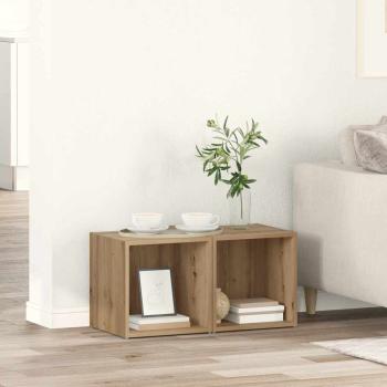 ARDEBO.de - TV-Schränk 2 pcs Braun 37 x 35 x 37 cm Holzwerkstoff