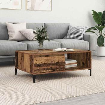 ARDEBO.de - Couchtisch mit Regal mit Speicher mit Tür Altholz 90 x 60 x 35 cm Holzwerkstoff