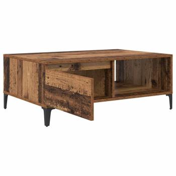 Couchtisch mit Regal mit Speicher mit Tür Altholz 90 x 60 x 35 cm Holzwerkstoff
