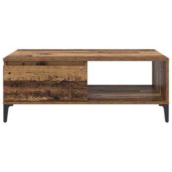 Couchtisch mit Regal mit Speicher mit Tür Altholz 90 x 60 x 35 cm Holzwerkstoff