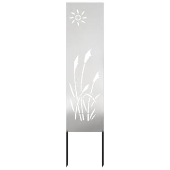 ARDEBO.de - Garten dekoratives Panel Silber 32 x 140 cm Edelstahl