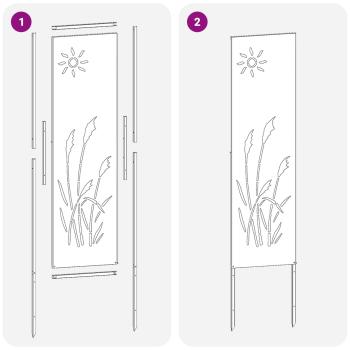Garten dekoratives Panel Silber 32 x 140 cm Verzinkter Stahl