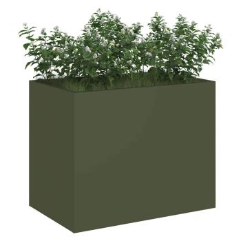 Gartenblumentopf Olivgrün 50 x 32 x 40 cm Kaltgewalzter Stahl