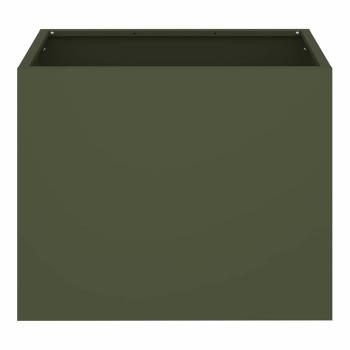 Gartenblumentopf Olivgrün 50 x 32 x 40 cm Kaltgewalzter Stahl