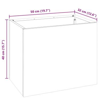 Gartenblumentopf Braun 50 x 32 x 40 cm Wetterfestes Stahl