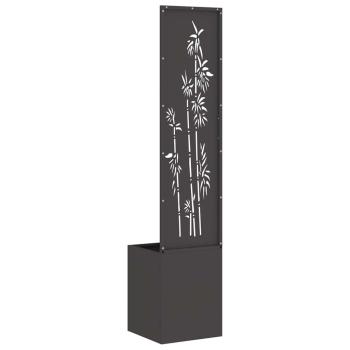 Blumentopf mit dekorativem Paneel Schwarz 32 x 140 cm