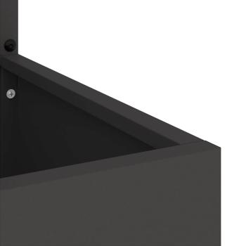 Blumentopf mit dekorativem Paneel Schwarz 32 x 140 cm