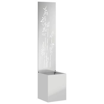Blumentopf mit dekorativem Paneel Silber 32 x 140 cm