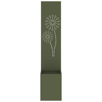 Blumentopf mit dekorativem Paneel Olivgrün 32 x 140 cm