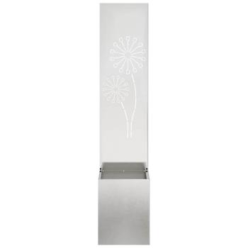 Blumentopf mit dekorativem Paneel Silber 32 x 140 cm Edelstahl