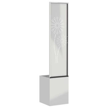 Blumentopf mit dekorativem Paneel Silber 32 x 140 cm