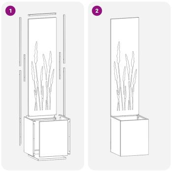 Blumentopf mit dekorativem Paneel Schwarz 32 x 140 cm