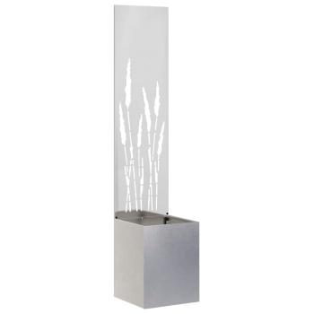 Blumentopf mit dekorativem Paneel Silber 32 x 140 cm Edelstahl