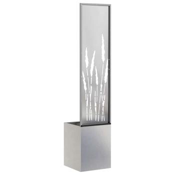 Blumentopf mit dekorativem Paneel Silber 32 x 140 cm Edelstahl