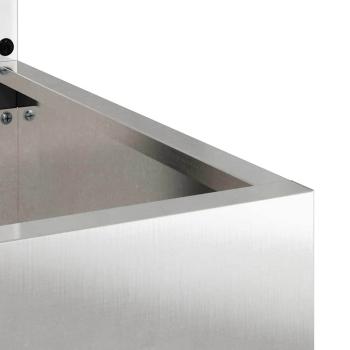 ARDEBO.de - Blumentopf mit dekorativem Paneel Silber 50 x 140 cm Edelstahl