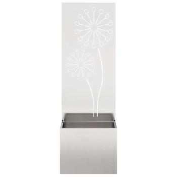 Blumentopf mit dekorativem Paneel Silber 50 x 140 cm Edelstahl