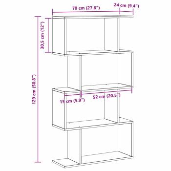 Bücherregal Schwarze Eiche 70 x 24 x 129 cm Holzwerkstoff