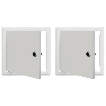 Zugangstür 2 pcs Weiß 20 x 20 cm Stahl