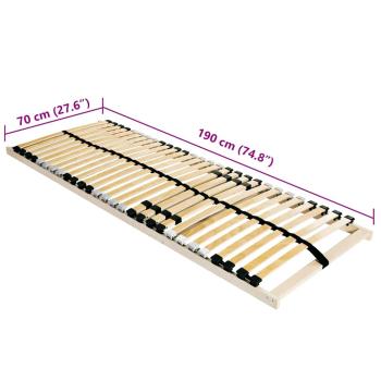 Lattenrost Braun 70 x 190 cm Massives Buchenholz