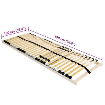 Lattenrost Braun 100 x 190 cm Massives Buchenholz