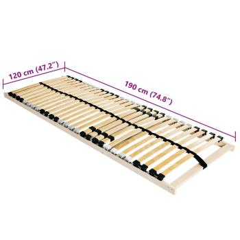 Lattenrost Braun 120 x 190 cm Massives Buchenholz