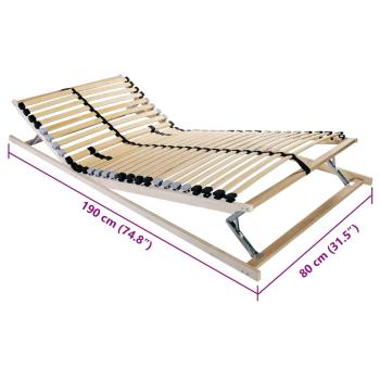 ARDEBO.de - Lattenrost mit Kopfteil Braun 80 x 190 cm Holz und Plastik