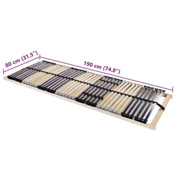 Lattenrost Braun 80 x 190 cm Holz und Metall