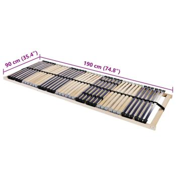 Lattenrost Braun 90 x 190 cm Holz und Plastik