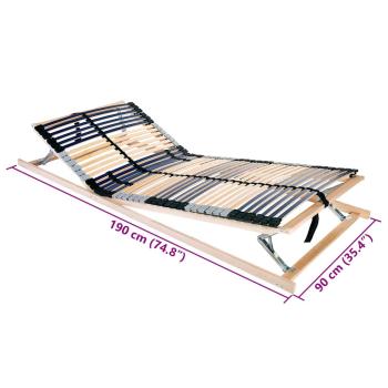 Lattenrost Braun 90 x 190 cm Massives Buchenholz