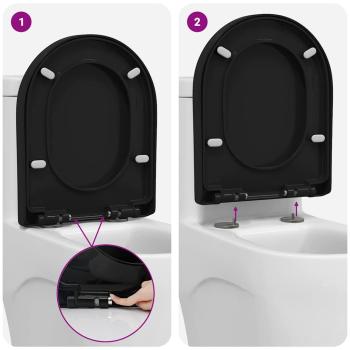 Toilettensitz Schwarz 48 x 36,5 x 4,5 cm Polypropylen