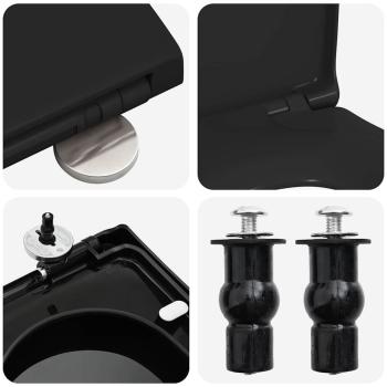 Toilettensitz Schwarz 48 x 36,5 x 4,5 cm Polypropylen