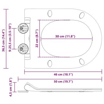 Toilettensitz Schwarz 48,5 x 36 x 5 cm Polypropylen