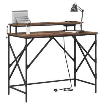 Schreibtisch Räuchereiche 100 x 50 x 86.5 cm Holzwerkstoff