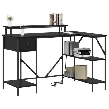 Schreibtisch Schwarze Eiche 120 x 79 x 86.5 cm Holzwerkstoff