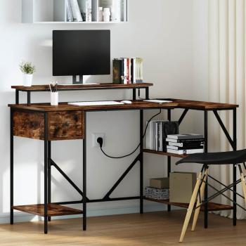 ARDEBO.de - Schreibtisch Räuchereiche 120 x 79 x 86.5 cm Holzwerkstoff