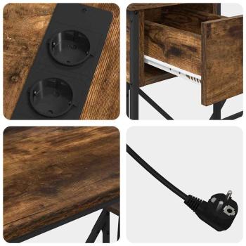 Schreibtisch Räuchereiche 120 x 79 x 86.5 cm Holzwerkstoff