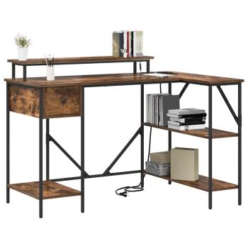 Schreibtisch Räuchereiche 120 x 79 x 86.5 cm Holzwerkstoff