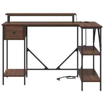 Schreibtisch Braune Eiche 120 x 79 x 86.5 cm Holzwerkstoff