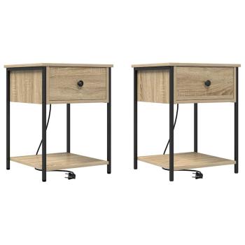 Nachttische 2 pcs Sonoma Eiche 42 x 41 x 56 cm Holzwerkstoff