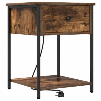 Nachttische 2 pcs Räuchereiche 42 x 41 x 56 cm Holzwerkstoff