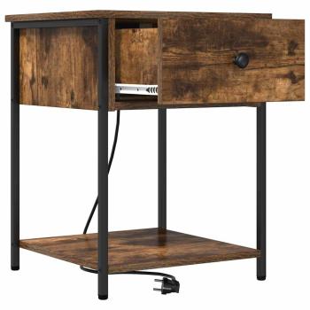 Nachttische 2 pcs Räuchereiche 42 x 41 x 56 cm Holzwerkstoff