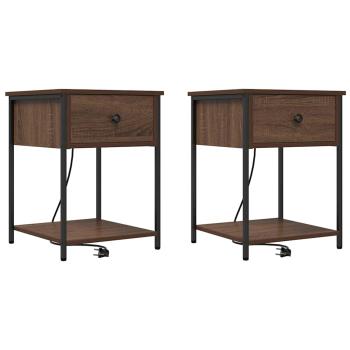 Nachttische 2 pcs Braune Eiche 42 x 41 x 56 cm Holzwerkstoff