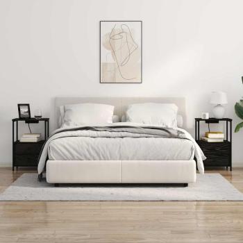 Nachttisch mit Ladestation Schwarze Eiche Holzwerkstoff