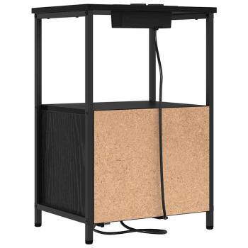 Nachttisch mit Ladestation 2 pcs Schwarze Eiche Holzwerkstoff