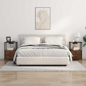 Nachttisch mit Ladestation Braune Eiche Holzwerkstoff