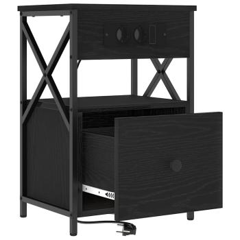 Nachttische 2 pcs Schwarze Eiche 40 x 31 x 60 cm Holzwerkstoff