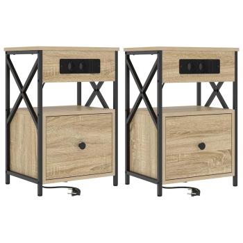 Nachttische 2 pcs Sonoma Eiche 40 x 31 x 60 cm Holzwerkstoff